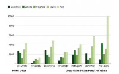 Alerta de desmatamento na Amazônia se elevam ainda mais em abril de 2022