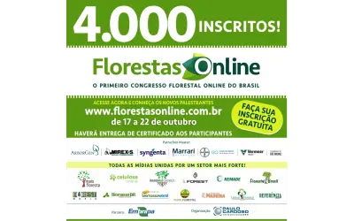 Congresso Florestas Online chega a 4.000 inscritos