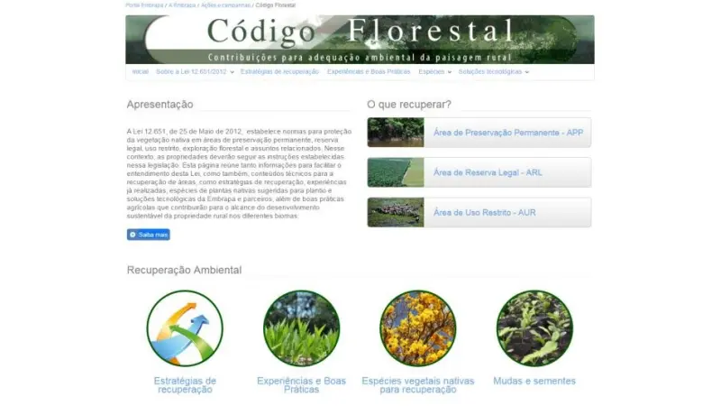 Nova ferramenta online da EMBRAPA auxiliará na recuperação de 12 milhões de hectares de áreas degradadas