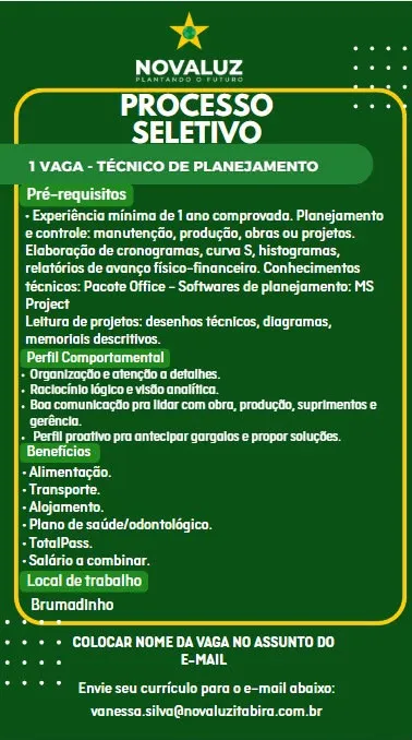 Técnico de Planejamento